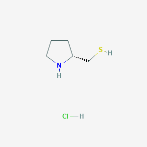 molecular formula C5H12ClNS B3013846 [(2R)-吡咯烷-2-基]甲硫醇；盐酸盐 CAS No. 2580097-37-4