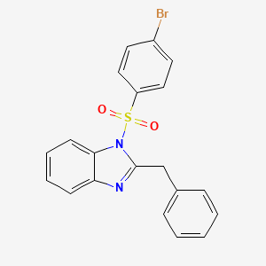 molecular formula C20H15BrN2O2S B3013848 2-苄基-1-[(4-溴苯基)磺酰基]-1H-苯并咪唑 CAS No. 400064-69-9
