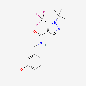 molecular formula C17H20F3N3O2 B3013872 1-(叔丁基)-N-(3-甲氧基苄基)-5-(三氟甲基)-1H-吡唑-4-甲酰胺 CAS No. 955962-17-1