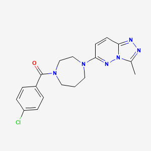 molecular formula C18H19ClN6O B3013875 (4-Chlorophenyl)-[4-(3-methyl-[1,2,4]triazolo[4,3-b]pyridazin-6-yl)-1,4-diazepan-1-yl]methanone CAS No. 2320214-24-0