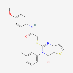 molecular formula C23H21N3O3S2 B3013879 2-{[3-(2,3-二甲基苯基)-4-氧代-3,4-二氢噻吩并[3,2-d]嘧啶-2-基]硫烷基}-N-(4-甲氧基苯基)乙酰胺 CAS No. 1291856-23-9