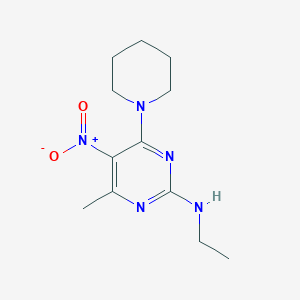 molecular formula C12H19N5O2 B3013881 N-ethyl-4-methyl-5-nitro-6-(piperidin-1-yl)pyrimidin-2-amine CAS No. 1210920-30-1
