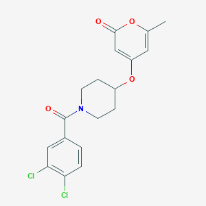 molecular formula C18H17Cl2NO4 B3013885 4-((1-(3,4-二氯苯甲酰)哌啶-4-基)氧基)-6-甲基-2H-吡喃-2-酮 CAS No. 1790200-95-1