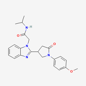 2-{2-[1-(4-methoxyphenyl)-5-oxopyrrolidin-3-yl]benzimidazolyl}-N-(methylethyl) acetamide