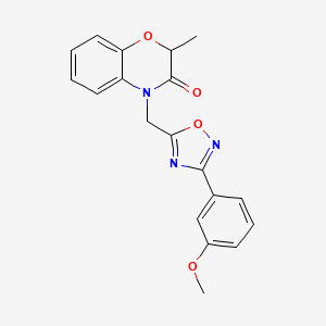 molecular formula C19H17N3O4 B3013890 4-((3-(3-甲氧基苯基)-1,2,4-恶二唑-5-基)甲基)-2-甲基-2H-苯并[b][1,4]恶杂环-3(4H)-酮 CAS No. 1105198-24-0