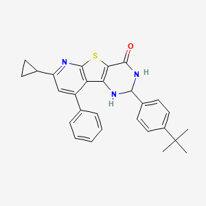molecular formula C28H27N3OS B3013902 2-(4-(叔丁基)苯基)-7-环丙基-9-苯基-2,3-二氢吡啶[3',2':4,5]噻吩并[3,2-d]嘧啶-4(1H)-酮 CAS No. 380423-65-4