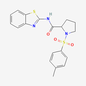 molecular formula C19H19N3O3S2 B3013908 N-(1,3-苯并噻唑-2-基)-1-(4-甲基苯基)磺酰基吡咯烷-2-甲酰胺 CAS No. 357387-90-7
