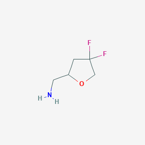 molecular formula C5H9F2NO B3013910 (4,4-二氟氧杂-2-基)甲胺 CAS No. 2137857-47-5