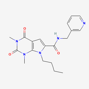 B3013916 7-butyl-1,3-dimethyl-2,4-dioxo-N-(pyridin-3-ylmethyl)-2,3,4,7-tetrahydro-1H-pyrrolo[2,3-d]pyrimidine-6-carboxamide CAS No. 1021092-60-3