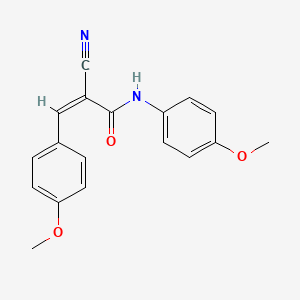 molecular formula C18H16N2O3 B3013919 (Z)-2-氰基-N,3-双(4-甲氧基苯基)丙-2-烯酰胺 CAS No. 16552-12-8