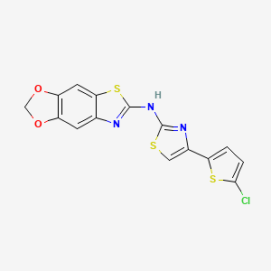 B3013930 N-[4-(5-chlorothiophen-2-yl)-1,3-thiazol-2-yl]-[1,3]dioxolo[4,5-f][1,3]benzothiazol-6-amine CAS No. 862976-67-8