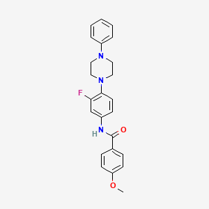 molecular formula C24H24FN3O2 B3013931 N-[3-氟-4-(4-苯基哌嗪-1-基)苯基]-4-甲氧基苯甲酰胺 CAS No. 478079-63-9