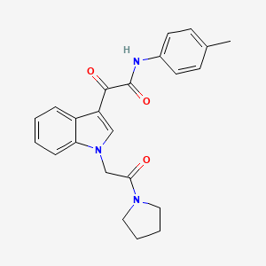B3013932 N-(4-methylphenyl)-2-oxo-2-[1-(2-oxo-2-pyrrolidin-1-ylethyl)indol-3-yl]acetamide CAS No. 872849-28-0