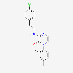 B3013933 3-((4-chlorophenethyl)amino)-1-(2,4-dimethylphenyl)pyrazin-2(1H)-one CAS No. 941978-02-5