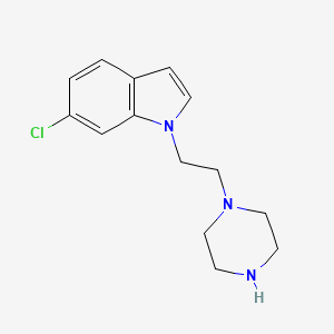molecular formula C14H18ClN3 B3013935 6-氯-1-[2-(哌嗪-1-基)乙基]-1H-吲哚 CAS No. 2175787-51-4