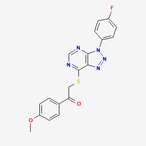 B3013937 2-[3-(4-Fluorophenyl)triazolo[4,5-d]pyrimidin-7-yl]sulfanyl-1-(4-methoxyphenyl)ethanone CAS No. 863460-65-5