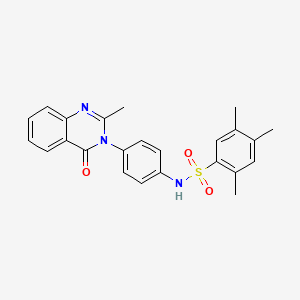 molecular formula C24H23N3O3S B3013938 2,4,5-三甲基-N-(4-(2-甲基-4-氧代喹唑啉-3(4H)-基)苯基)苯磺酰胺 CAS No. 898455-67-9
