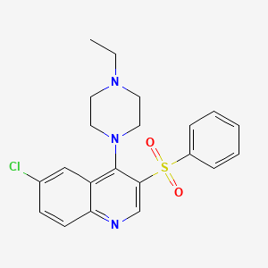 B3013939 3-(Benzenesulfonyl)-6-chloro-4-(4-ethylpiperazin-1-yl)quinoline CAS No. 866812-05-7