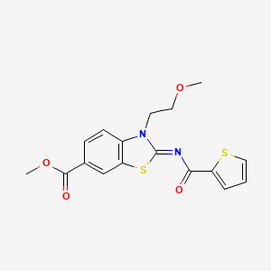 Methyl 3-(2-methoxyethyl)-2-(thiophene-2-carbonylimino)-1,3-benzothiazole-6-carboxylate