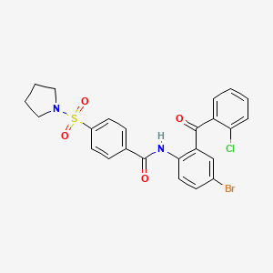 molecular formula C24H20BrClN2O4S B3013948 N-(4-溴-2-(2-氯苯甲酰)苯基)-4-(吡咯烷-1-基磺酰基)苯甲酰胺 CAS No. 313646-15-0