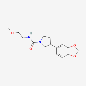 3-(benzo[d][1,3]dioxol-5-yl)-N-(2-methoxyethyl)pyrrolidine-1-carboxamide