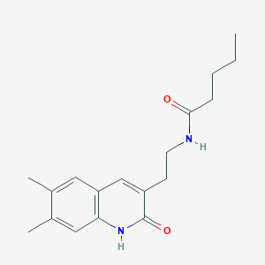 N-[2-(6,7-dimethyl-2-oxo-1H-quinolin-3-yl)ethyl]pentanamide