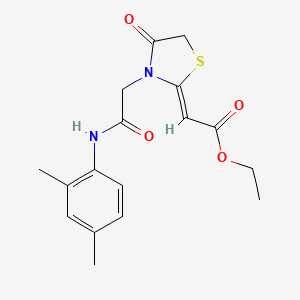 molecular formula C17H20N2O4S B3013971 乙酸（2Z）-2-[3-[2-(2,4-二甲基苯胺)-2-氧代乙基]-4-氧代-1,3-噻唑烷-2-亚甲基] CAS No. 568552-90-9