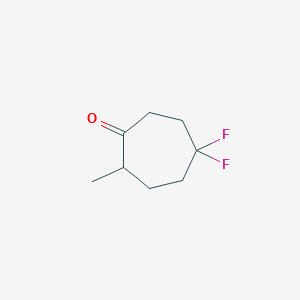 molecular formula C8H12F2O B3013977 5,5-二氟-2-甲基环庚烷-1-酮 CAS No. 2241141-27-3