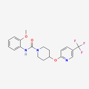 B3013978 N-(2-methoxyphenyl)-4-((5-(trifluoromethyl)pyridin-2-yl)oxy)piperidine-1-carboxamide CAS No. 1421445-41-1