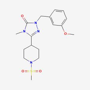molecular formula C17H24N4O4S B3014004 1-(3-methoxybenzyl)-4-methyl-3-(1-(methylsulfonyl)piperidin-4-yl)-1H-1,2,4-triazol-5(4H)-one CAS No. 1105249-00-0