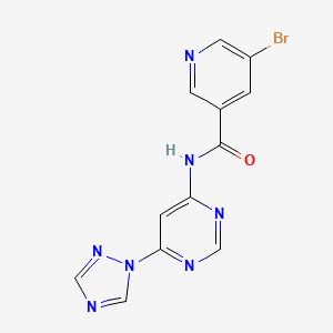 N-(6-(1H-1,2,4-triazol-1-yl)pyrimidin-4-yl)-5-bromonicotinamide