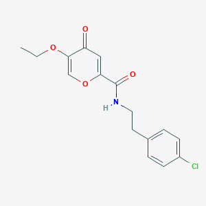molecular formula C16H16ClNO4 B3014018 N-(4-chlorophenethyl)-5-ethoxy-4-oxo-4H-pyran-2-carboxamide CAS No. 1105231-24-0