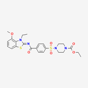 molecular formula C24H28N4O6S2 B3014021 (Z)-ethyl 4-((4-((3-ethyl-4-methoxybenzo[d]thiazol-2(3H)-ylidene)carbamoyl)phenyl)sulfonyl)piperazine-1-carboxylate CAS No. 533868-57-4