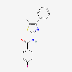 molecular formula C17H13FN2OS B3014024 4-氟-N-(5-甲基-4-苯基-1,3-噻唑-2-基)苯甲酰胺 CAS No. 310452-24-5