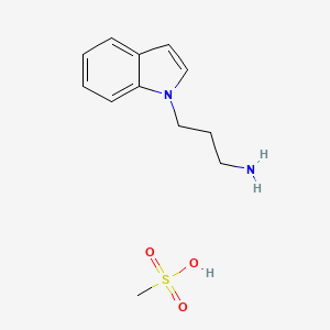 molecular formula C12H18N2O3S B3014030 [3-(1H-Indol-1-yl)propyl]amine methanesulfonate CAS No. 1185693-68-8; 46170-17-6