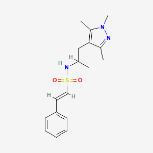 molecular formula C17H23N3O2S B3014032 (E)-2-Phenyl-N-[1-(1,3,5-trimethylpyrazol-4-YL)propan-2-YL]ethenesulfonamide CAS No. 1436374-79-6