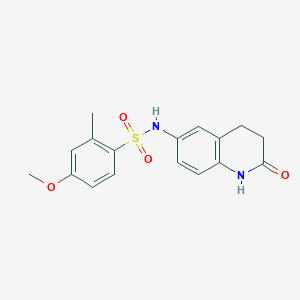 molecular formula C17H18N2O4S B3014034 4-methoxy-2-methyl-N-(2-oxo-1,2,3,4-tetrahydroquinolin-6-yl)benzenesulfonamide CAS No. 922059-61-8
