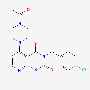 molecular formula C21H22ClN5O3 B3014036 5-(4-acetylpiperazin-1-yl)-3-(4-chlorobenzyl)-1-methylpyrido[2,3-d]pyrimidine-2,4(1H,3H)-dione CAS No. 1021062-04-3