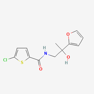 molecular formula C12H12ClNO3S B3014038 5-chloro-N-(2-(furan-2-yl)-2-hydroxypropyl)thiophene-2-carboxamide CAS No. 1396882-79-3