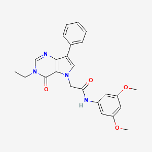 molecular formula C24H24N4O4 B3014045 N-(3,5-dimethoxyphenyl)-2-(3-ethyl-4-oxo-7-phenyl-3,4-dihydro-5H-pyrrolo[3,2-d]pyrimidin-5-yl)acetamide CAS No. 1251552-64-3