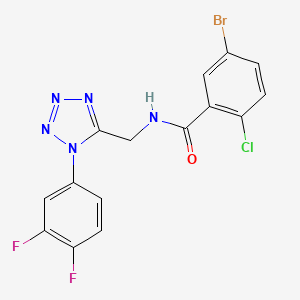 molecular formula C15H9BrClF2N5O B3014050 5-bromo-2-chloro-N-((1-(3,4-difluorophenyl)-1H-tetrazol-5-yl)methyl)benzamide CAS No. 941922-14-1