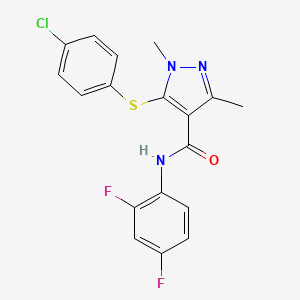 5-[(4-chlorophenyl)sulfanyl]-N-(2,4-difluorophenyl)-1,3-dimethyl-1H-pyrazole-4-carboxamide