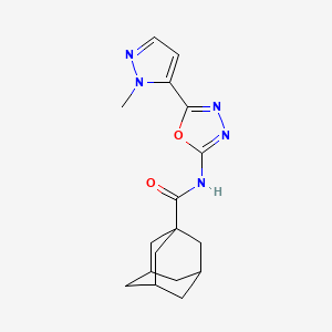 molecular formula C17H21N5O2 B3014052 (3r,5r,7r)-N-(5-(1-methyl-1H-pyrazol-5-yl)-1,3,4-oxadiazol-2-yl)adamantane-1-carboxamide CAS No. 1171825-94-7