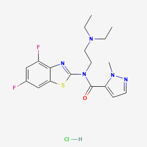 molecular formula C18H22ClF2N5OS B3014057 N-(2-(diethylamino)ethyl)-N-(4,6-difluorobenzo[d]thiazol-2-yl)-1-methyl-1H-pyrazole-5-carboxamide hydrochloride CAS No. 1189467-84-2