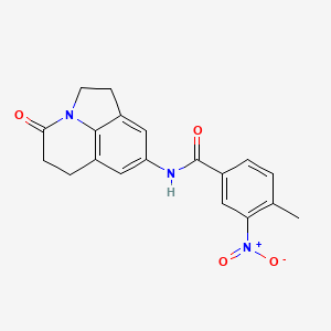molecular formula C19H17N3O4 B3014058 4-methyl-3-nitro-N-(4-oxo-2,4,5,6-tetrahydro-1H-pyrrolo[3,2,1-ij]quinolin-8-yl)benzamide CAS No. 898461-91-1