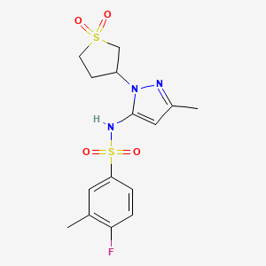 N-(1-(1,1-dioxidotetrahydrothiophen-3-yl)-3-methyl-1H-pyrazol-5-yl)-4-fluoro-3-methylbenzenesulfonamide
