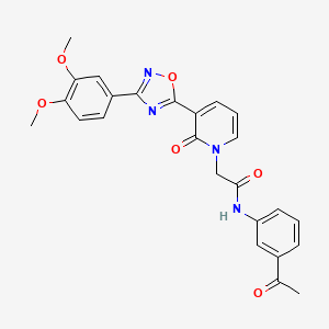 molecular formula C25H22N4O6 B3014062 N-(3-acetylphenyl)-2-(3-(3-(3,4-dimethoxyphenyl)-1,2,4-oxadiazol-5-yl)-2-oxopyridin-1(2H)-yl)acetamide CAS No. 1105201-94-2