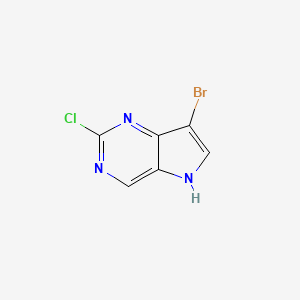 molecular formula C6H3BrClN3 B3014067 7-Bromo-2-chloro-5H-pyrrolo[3,2-d]pyrimidine CAS No. 1429882-36-9