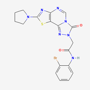 molecular formula C18H16BrN7O2S B3014068 N-(4-chlorobenzyl)-2-(5H-pyrimido[5,4-b]indol-4-ylthio)acetamide CAS No. 1116061-22-3