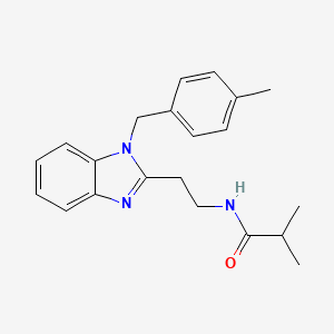 molecular formula C21H25N3O B3014075 2-甲基-N-(2-{1-[(4-甲苯基)甲基]苯并咪唑-2-基}乙基)丙酰胺 CAS No. 861428-69-5